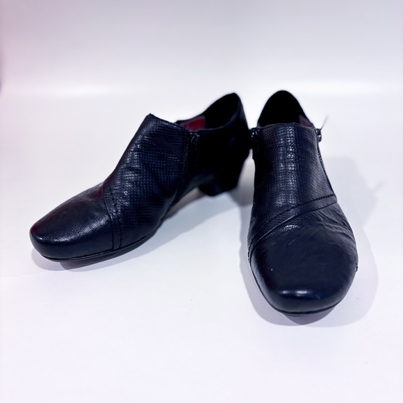 RIEKER Black Heeled Ankle Shoes With Faux Snakeskin Panel | Size 5.5 * - Picture 5 of 8